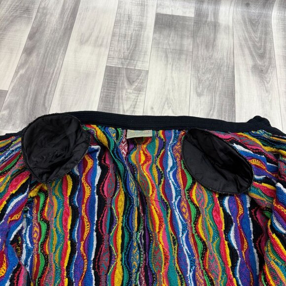 ✅Womens L Coogi Australia Cardigan 3D Knit Sweater Multicolor Mercerized Cotton - Picture 9 of 13